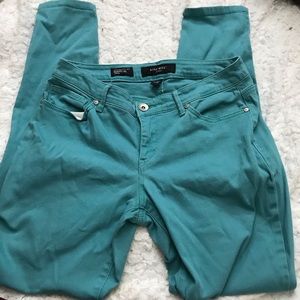 Nine West Teal Blue Cigarette Skinny Leg Mid Rise Jeans Size 6/28